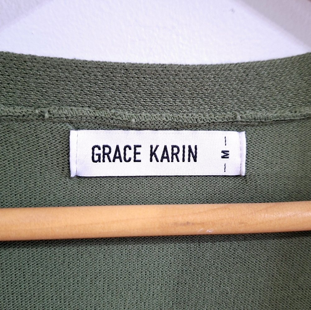 Grace Karin Open Front Long Sleeve Button Cardigan - Medium - Picture 4 of 6
